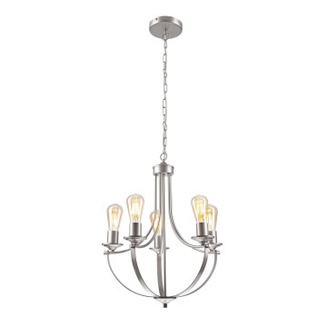 Suspension chaîne GINA 5xE27/60W/230V chrome mat