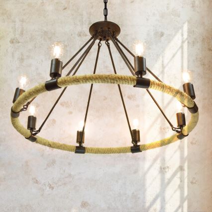 Suspension chaîne LED ROPE ARTHUR 8xE27/6W/230V