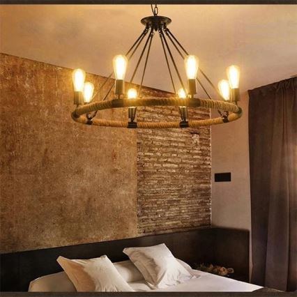 Suspension chaîne LED ROPE ARTHUR 8xE27/6W/230V