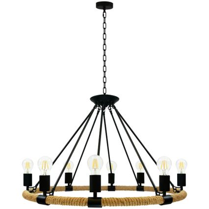 Suspension chaîne LED ROPE ARTHUR 8xE27/6W/230V