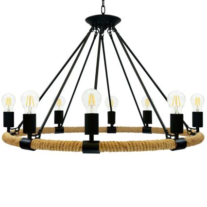Suspension chaîne LED ROPE ARTHUR 8xE27/6W/230V