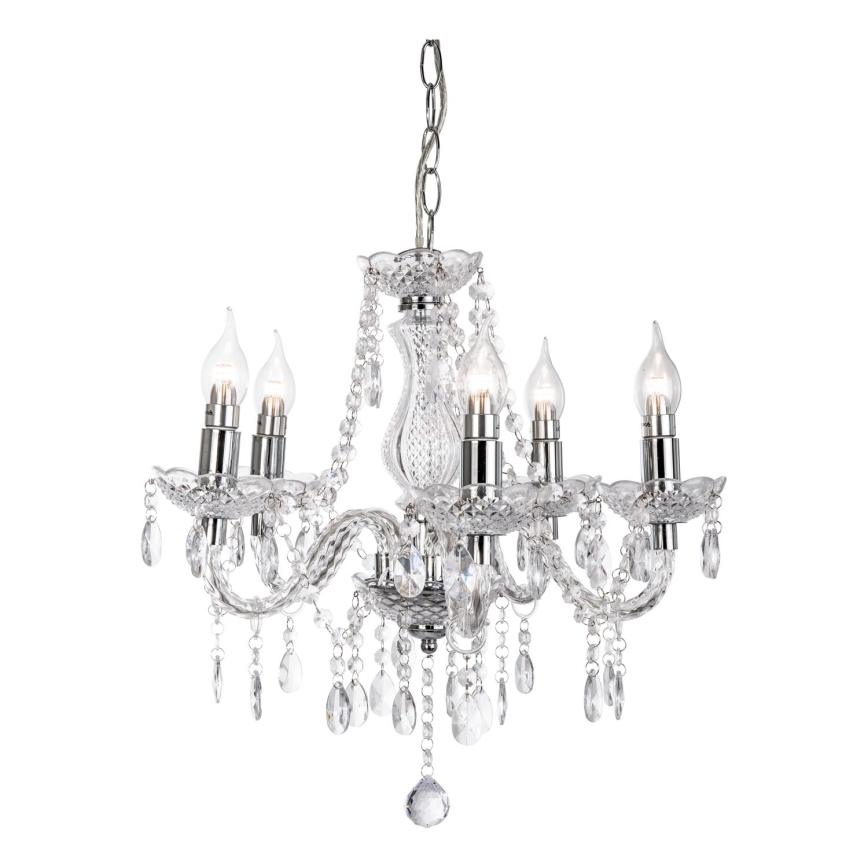 Suspension chaîne MARIE 5xE14/40W/230V chrome brillant