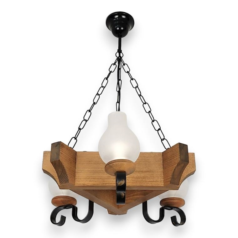 Suspension chaîne QUEEN 3xE14/40W/230V hêtre