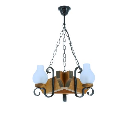 Suspension chaîne QUEEN 3xE14/40W/230V hêtre