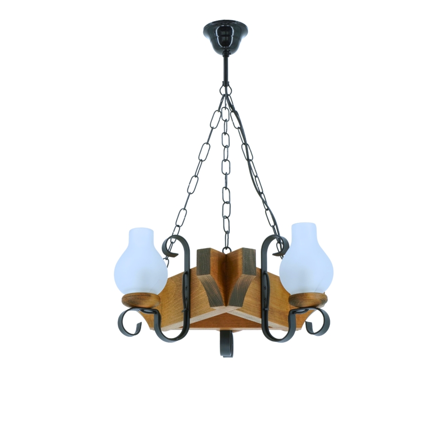 Suspension chaîne QUEEN 3xE14/40W/230V hêtre