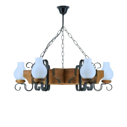 Suspension chaîne QUEEN 6xE14/40W/230V hêtre
