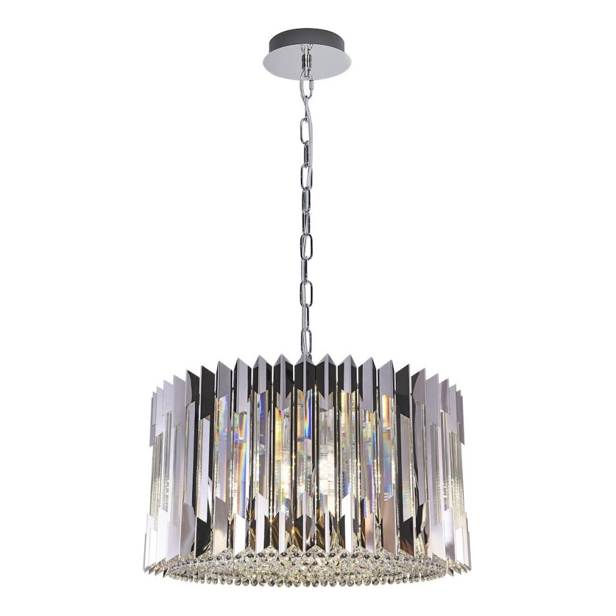 Suspension chaîne RITZ 12xE14/40W/230V d. 54 cm chrome brillant