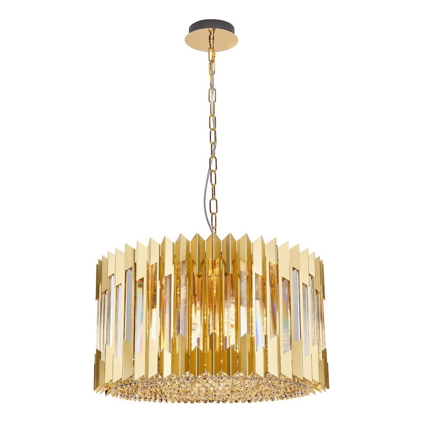 Suspension chaîne RITZ 12xE14/40W/230V d. 54 cm doré