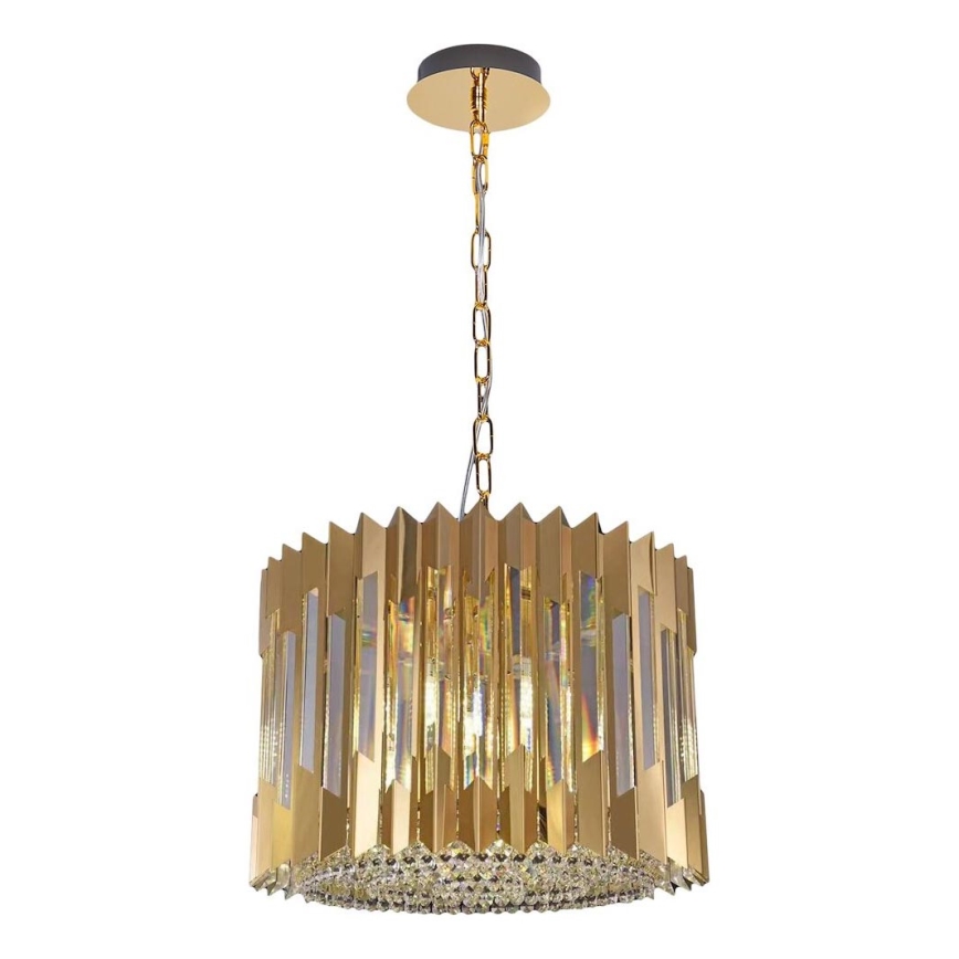 Suspension chaîne RITZ 7xE14/40W/230V d. 42 cm doré