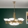 Suspension chaîne ROCCA 9xE27/60W/230V d. 75 cm bronze/blanc
