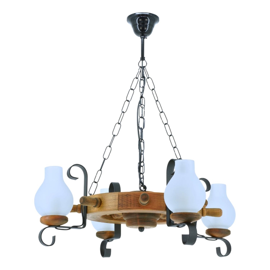 Suspension chaîne TIMONA 4xE14/40W/230V hêtre