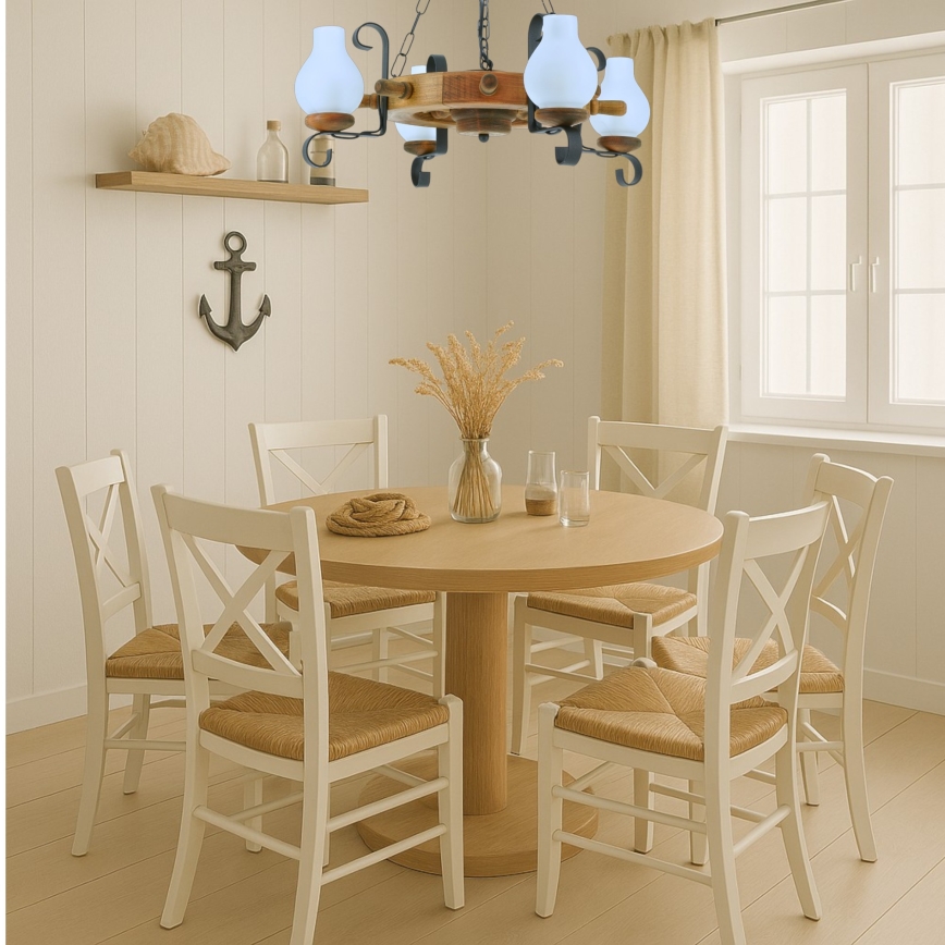 Suspension chaîne TIMONA 4xE14/40W/230V hêtre