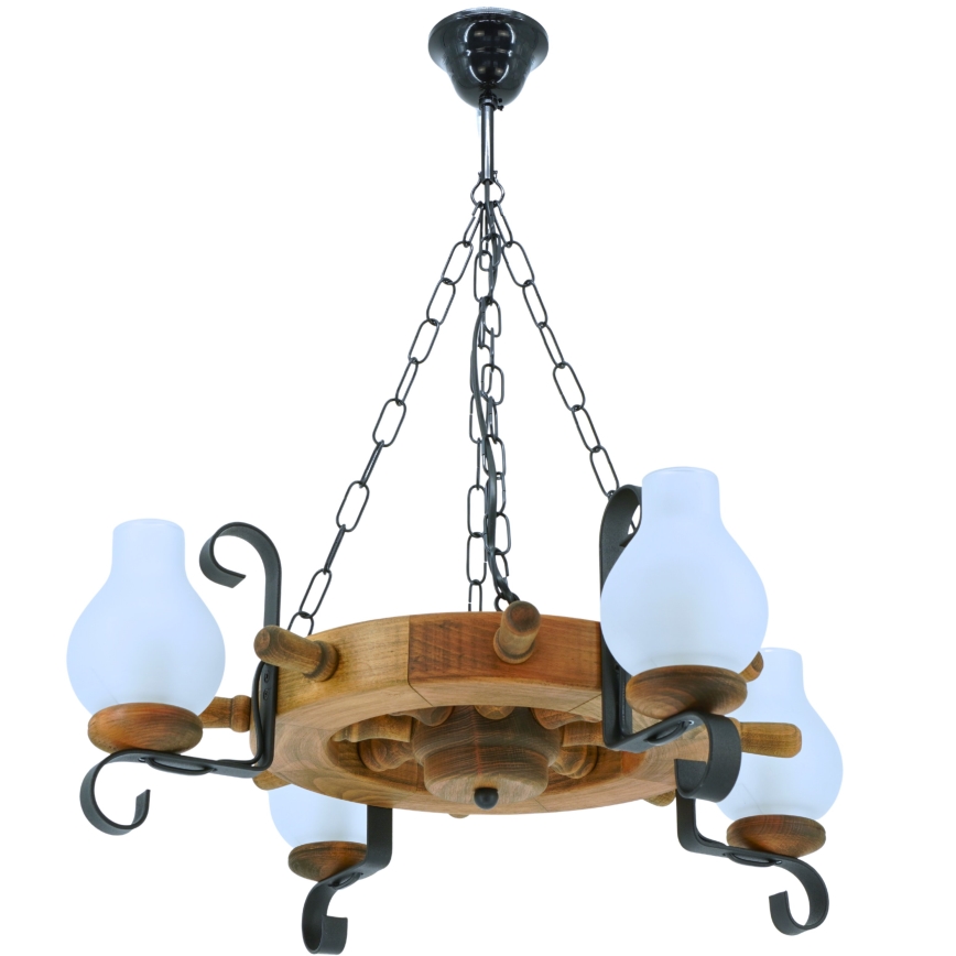 Suspension chaîne TIMONA 4xE14/40W/230V hêtre