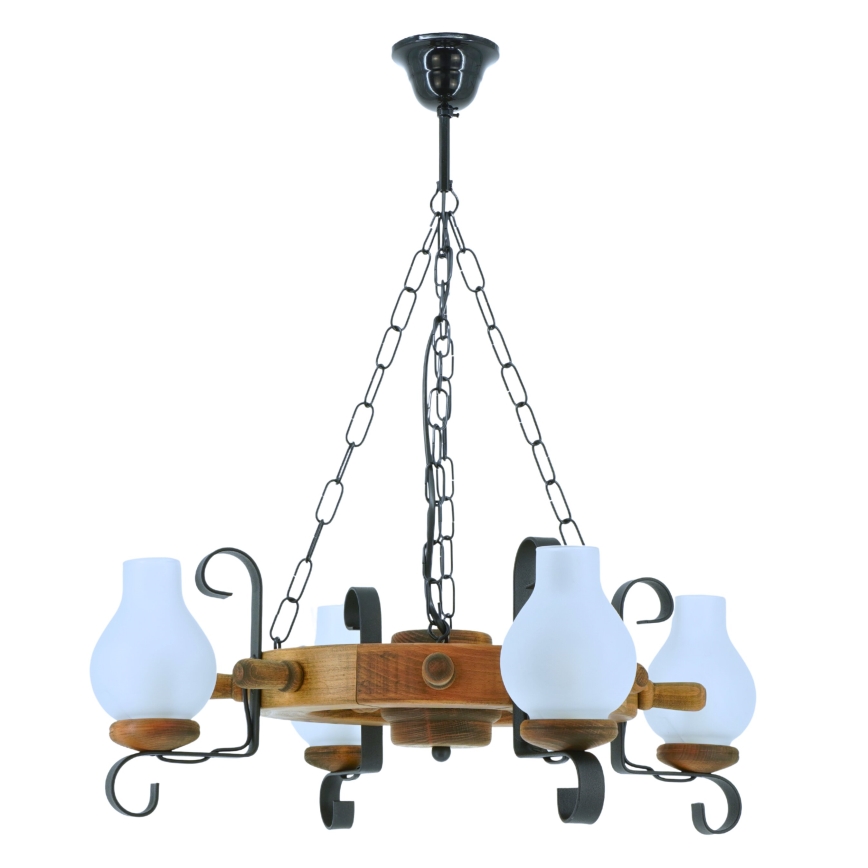 Suspension chaîne TIMONA 4xE14/40W/230V hêtre