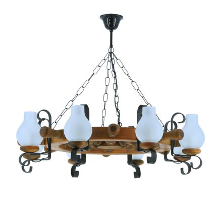 Suspension chaîne TIMONA 8xE14/40W/230V hêtre - FSC certifié