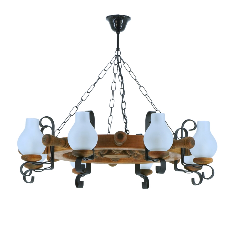 Suspension chaîne TIMONA 8xE14/40W/230V hêtre - FSC certifié