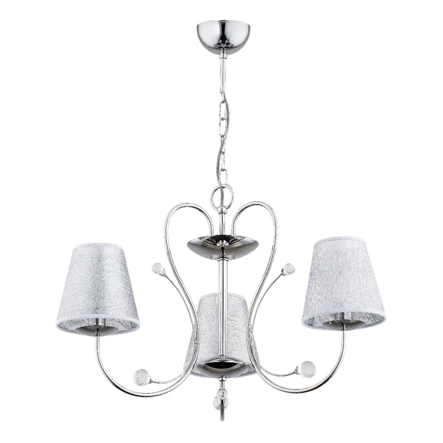 Suspension chaîne UNITY 3xE27/15W/230V chrome brillant