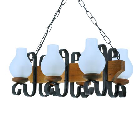 Suspension chaîne VELA 6xE14/40W/230V hêtre