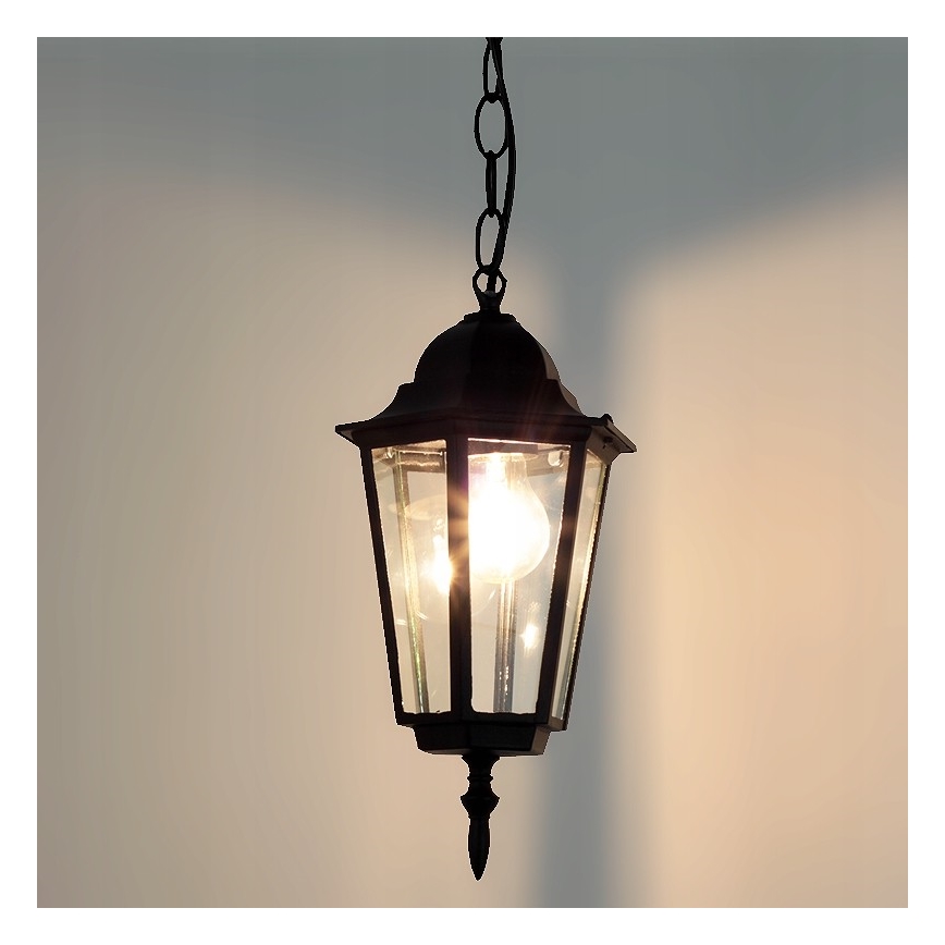 Suspension d'extérieur avec chaîne 1xE27/60W/230V noir