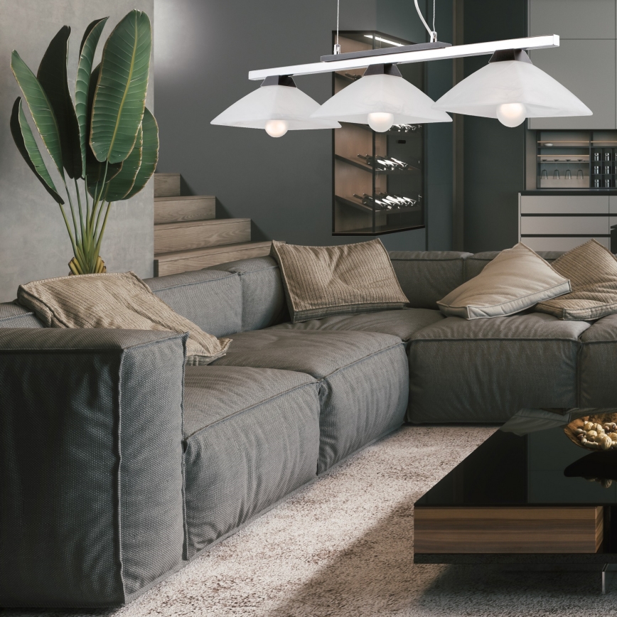 Suspension sur câble ELA 3xE27/60W/230V hêtre
