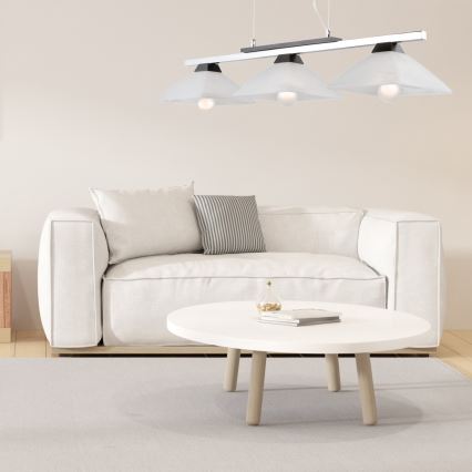 Suspension sur câble ELA 3xE27/60W/230V hêtre