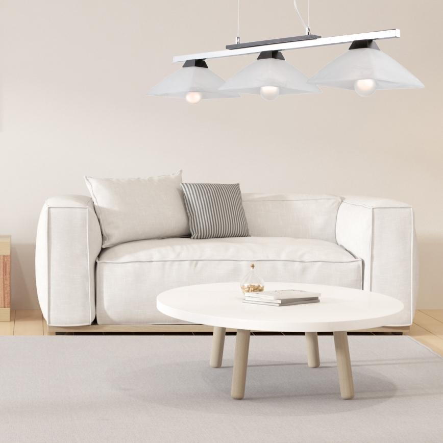 Suspension sur câble ELA 3xE27/60W/230V hêtre