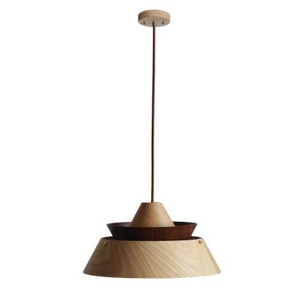 Suspension en bois sur câble 1xE27/60W/230V Ø 33 cm bois massif/chêne/noyer/hévéa