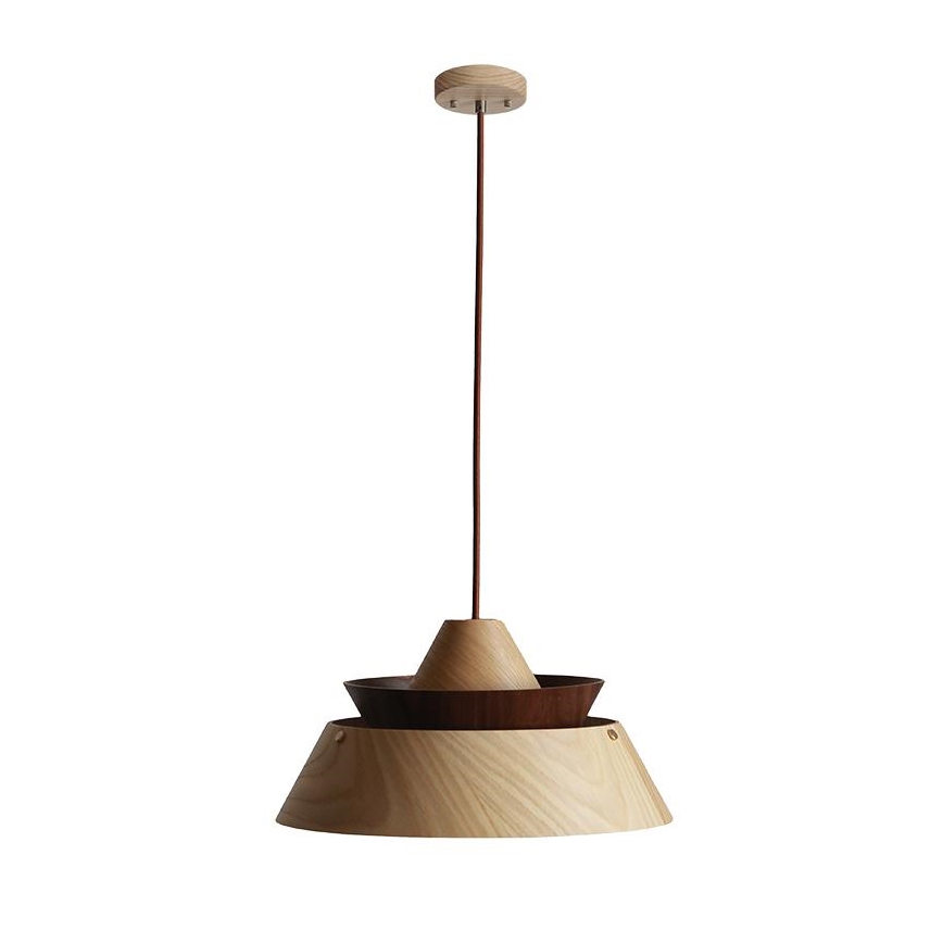 Suspension en bois sur câble 1xE27/60W/230V Ø 33 cm bois massif/chêne/noyer/hévéa