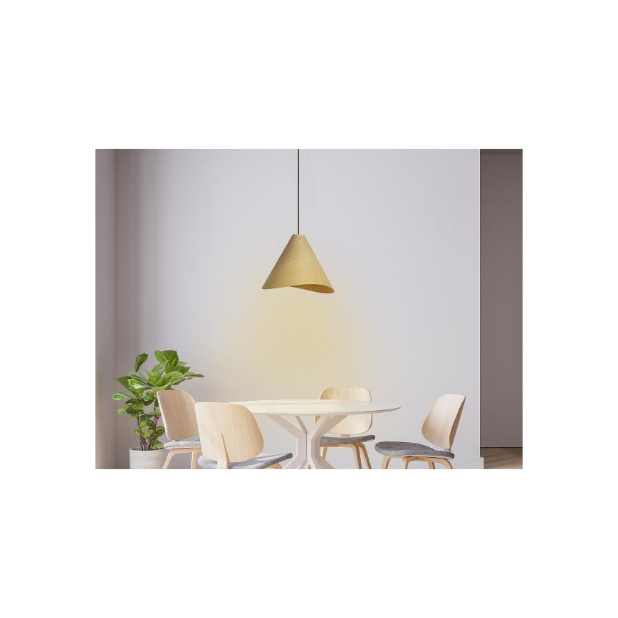 Suspension en bois sur câble 1xE27/60W/230V Ø 33 cm massif/chêne/hévéa