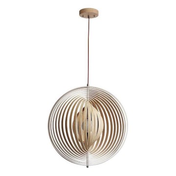 Suspension en bois sur câble 1xE27/60W/230V Ø 43,5 cm bois massif/placage/hêtre/hévéa