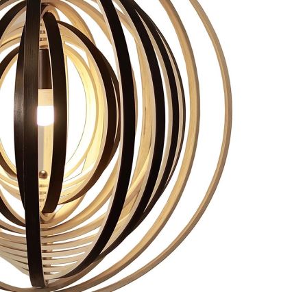 Suspension en bois sur câble 1xE27/60W/230V Ø 50 cm bois massif/placage/hévéa