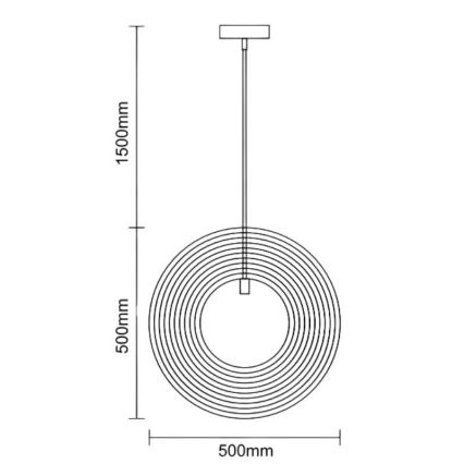 Suspension en bois sur câble 1xE27/60W/230V Ø 50 cm bois massif/placage/hévéa