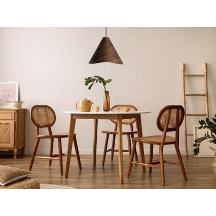 Suspension en bois sur cordon 1xE27/60W/230V pr. 45 cm bois massif/noyer/hévéa