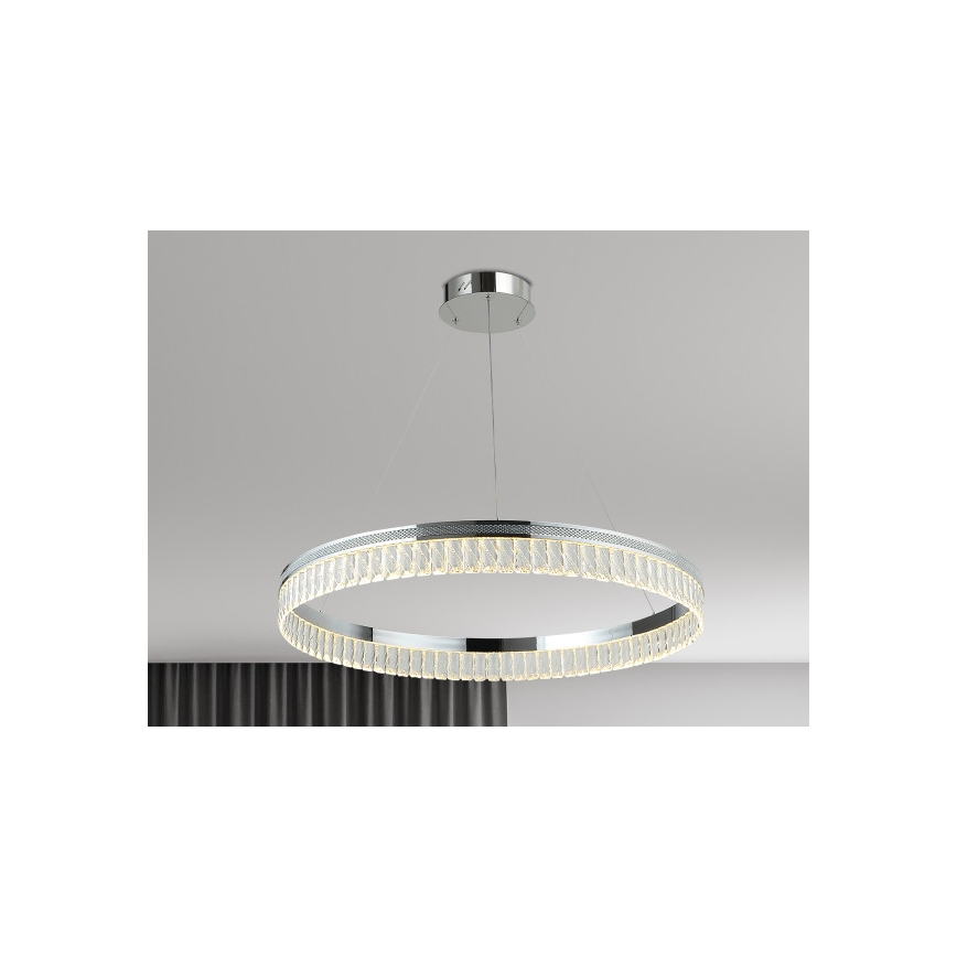 Lustre en cristal LED dimmable sur câble THALIA LED/55W/230V 3000-6000K Ø 80 cm + télécommande