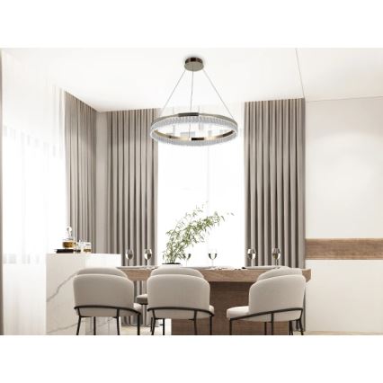 Lustre en cristal LED dimmable sur câble THALIA LED/55W/230V 3000–6000K Ø 80 cm + télécommande