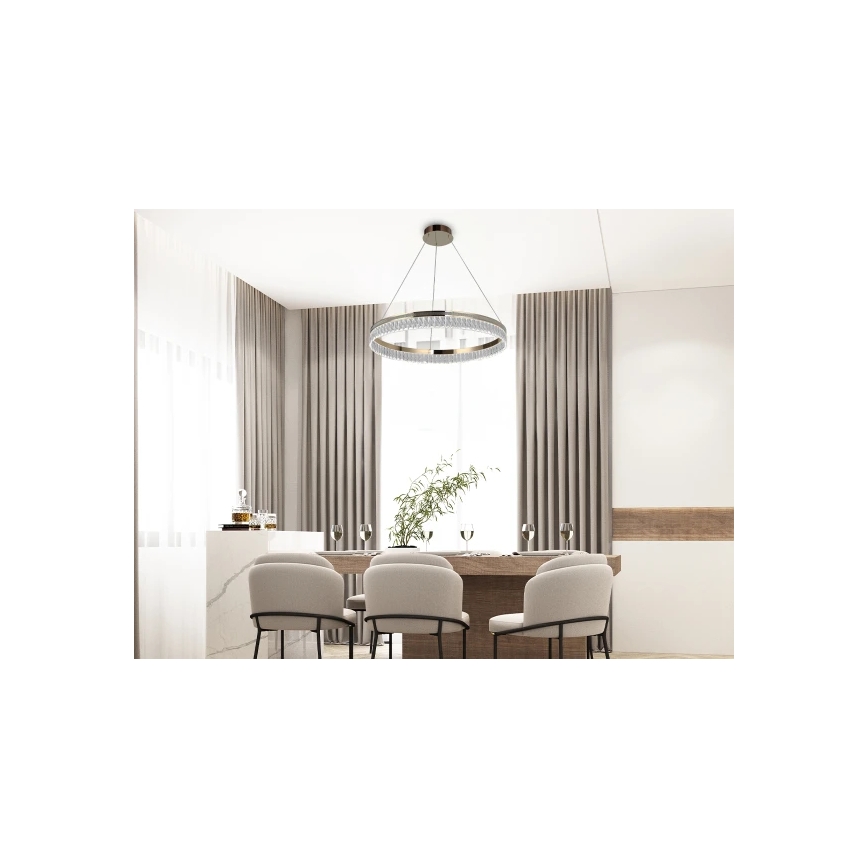 Lustre en cristal LED dimmable sur câble THALIA LED/55W/230V 3000–6000K Ø 80 cm + télécommande