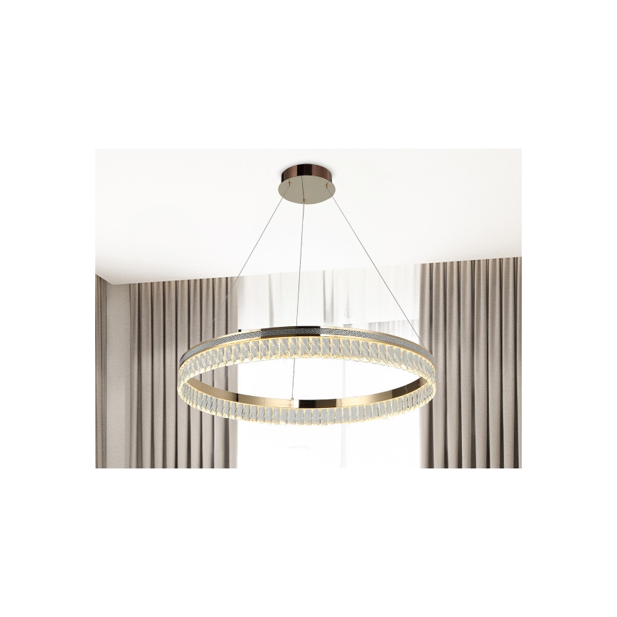 Lustre en cristal LED dimmable sur câble THALIA LED/55W/230V 3000–6000K Ø 80 cm + télécommande
