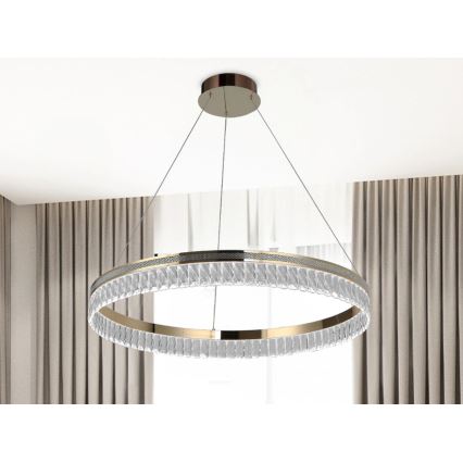 Lustre en cristal LED dimmable sur câble THALIA LED/55W/230V 3000–6000K Ø 80 cm + télécommande