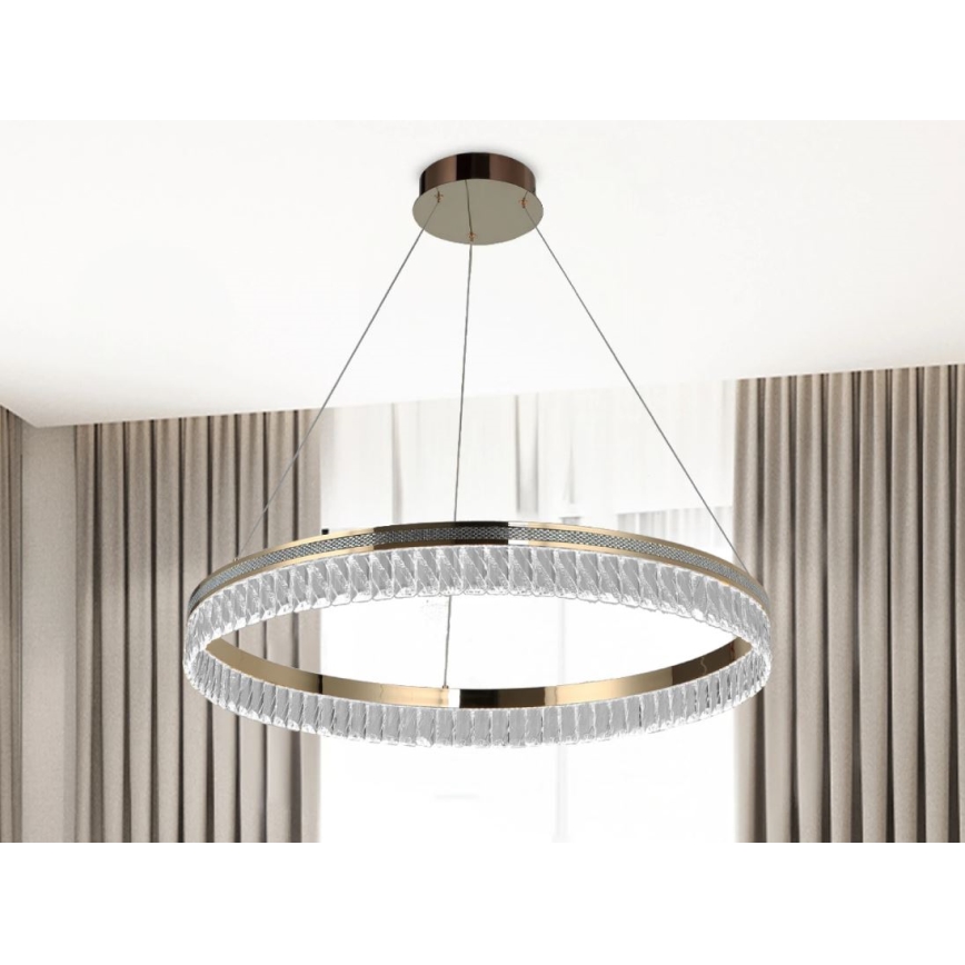 Lustre en cristal LED dimmable sur câble THALIA LED/55W/230V 3000–6000K Ø 80 cm + télécommande