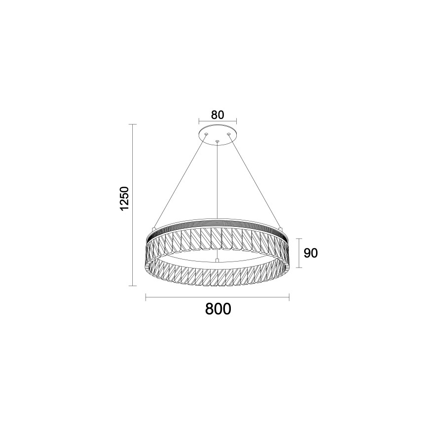 Lustre en cristal LED dimmable sur câble THALIA LED/55W/230V 3000–6000K Ø 80 cm + télécommande