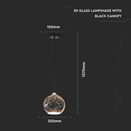 Suspension fil 3D 1xE27/60W/230V