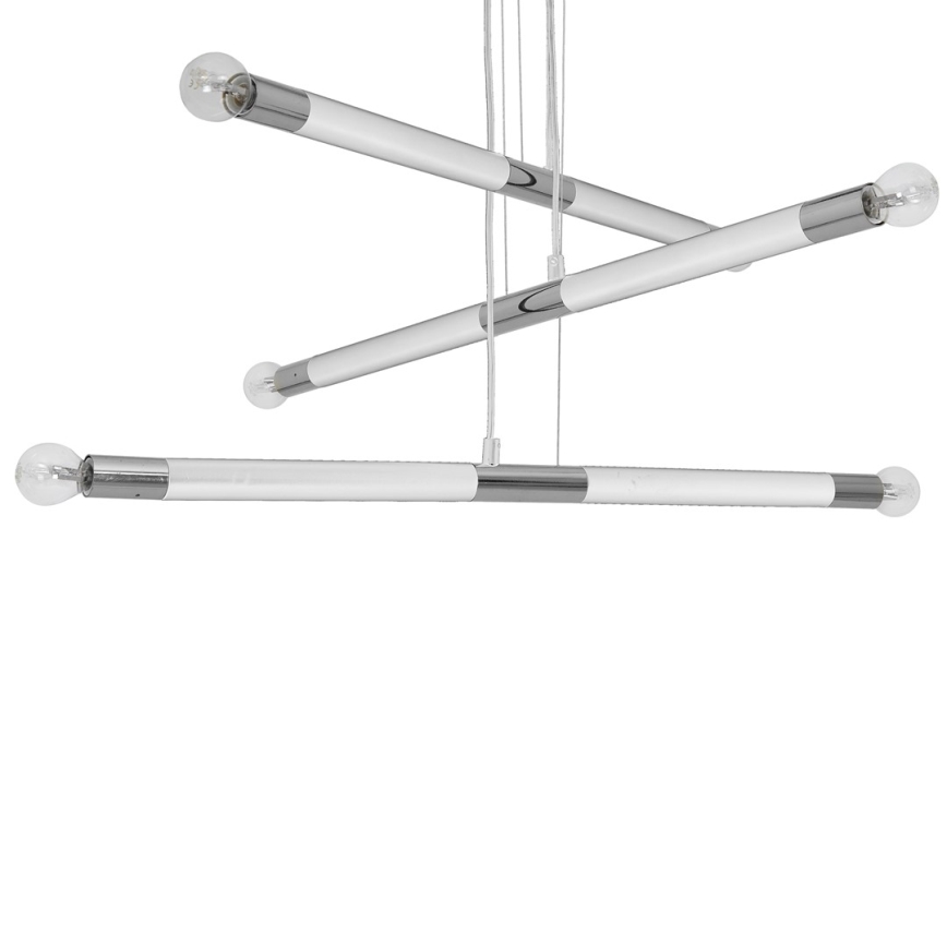 Suspension fil BASTONE BLANC 6xE14 / 40W / 230V