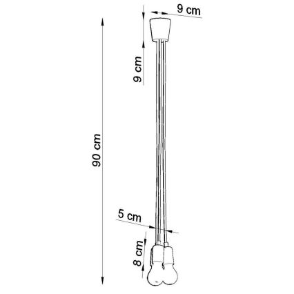 Suspension fil DIEGO 3xE27/60W/230V