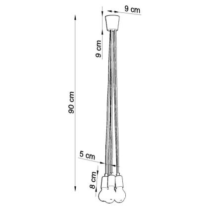 Suspension fil DIEGO 5xE27/60W/230V