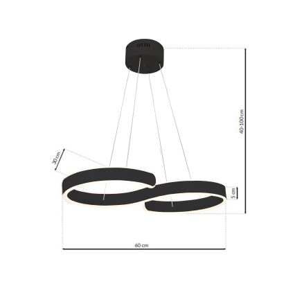 Suspension fil INFINITY LED/50W/230V