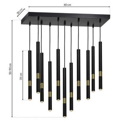 Suspension fil MONZA 11xG9 / 7W / 230V