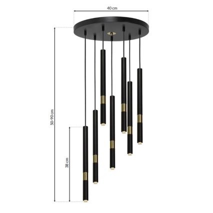 Suspension fil MONZA 7xG9 / 7W / 230V