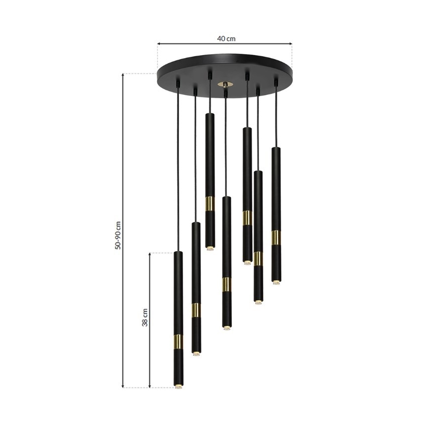 Suspension fil MONZA 7xG9 / 7W / 230V