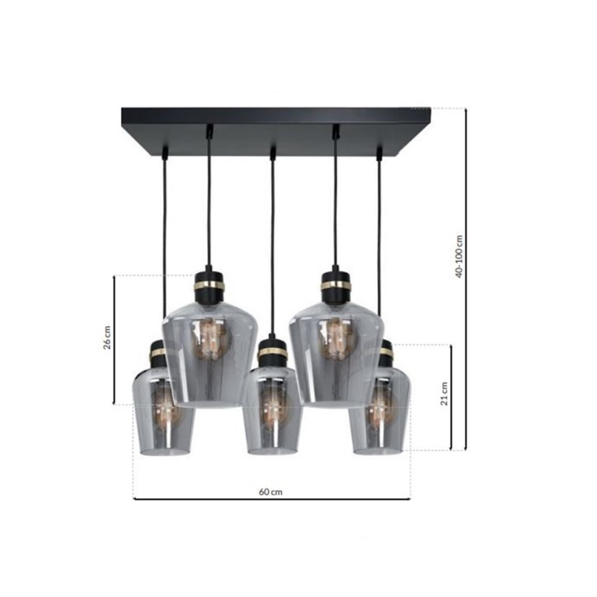 Suspension fil RICHMOND 5xE27/60W/230V
