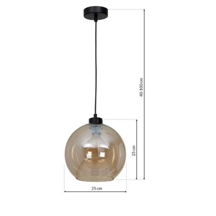 Suspension fil SOFIA 1xE27/60W/230V marron